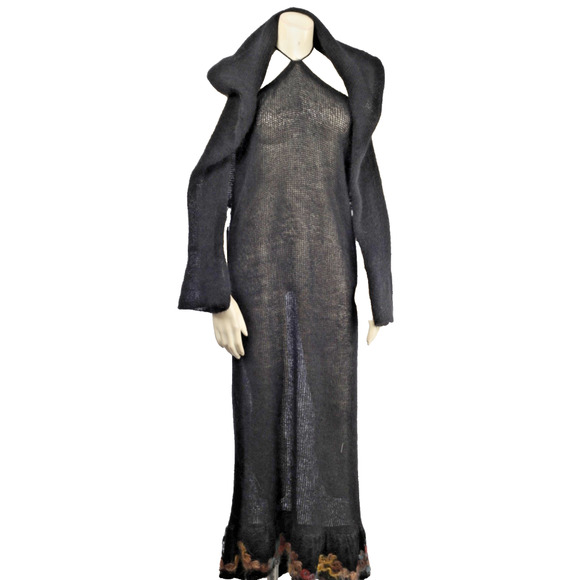 Vintage Marie Louise Angora Sheer Sweater Maxi Skirt Set Avant Garde Size 44 - Picture 10 of 16